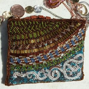 *PICASSO INSPIRED HAND-BEADED JEWELRY/COIN PURSE*